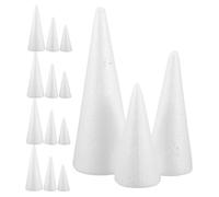 OFFSCH 15 Piezas Conos de Espuma para Manualidades DIY Conos Blancos de Decoración de Árbol de Navidad Material Seguro y Duradero para Proyectos