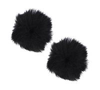 OFFSCH 2 Fundas de Felpa Negra para Micrófono, Antiviento, Antisalpicaduras y Bloquea Saliva, Accesorio Práctico para Cantar en Ktv