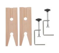 OFFSCH 2 Juegos Abrazadera de Banco Metálica Multiusos, Mini Herramienta de Banco con Base de Madera E Hierro, de Precisión Portátil, con Liberación Rápida, para Metal y Joyería