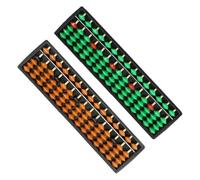 OFFSCH 2 Piezas Ábaco Portátil Aritmético de de Unidades Colores Marrón y Verde Herramienta Educativa para Cálculo y Coordinación Manual Infantil Suministro Escolar Tradicional