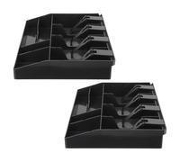 OFFSCH 2 piezas Bandeja para Caja Registradora Pequeña Multi-compartimentos Organizador para Billetes y Monedas Resistente y Duradera para Supermercados y Tiendas