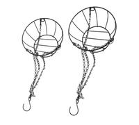 OFFSCH 2 Piezas Cestas Colgantes de Hierro Negro Soporte Ajustable para Plantas y Flores Resistente la Intemperie para y Pequeños Interiores y Exteriores