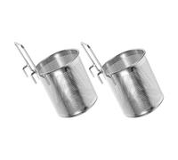 OFFSCH 2 piezas Colador de Acero Inoxidable para Olla y Freidora Cesta con Mango para Pasta y Hot Pot Malla Fina para Filtrar Fideos y Alimentos de Resistente y Fácil de Limpiar