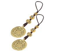 OFFSCH 2 piezas Collar Colgante Tibetano Vintage Colgante Estilo Retro de Aleación con Diseño de Espejo y Símbolo Bagua Accesorio Ligero y Duradero para Decoración y Uso Diario