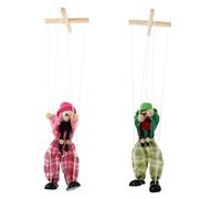 OFFSCH 2 Piezas Muñecos de Marioneta de Cuerda de Madera para Interactivo de Piratas Juguete Educativo para Desarrollar la Destreza Manual Incluye con Diseño Aleatorio para Padres Hijos