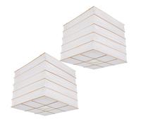 OFFSCH 2 Piezas Pantalla de Lámpara de Papel Plegable white, Cuadrada, Diseño Origami Minimalista, Fácil Instalación, para Lámparas de Pie en Dormitorios y Salas