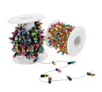 OFFSCH 2 Rollos Guirnalda de Luces Decorativas Simuladas para Casa de Muñecas Conectable y Multiusos Decoración Navideña y Festiva Luces Plásticas Seguras para Interior y Exterior