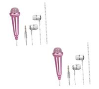 OFFSCH 2piezas Mini Micrófono Portátil De Micrófono Compatible Dispositivos Electrónicos para Karaoke y Grabaciones