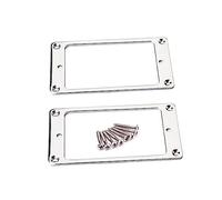 OFFSCH 2piezas Pastillas Humbucker Anillos De Montaje Planos Con Tornillos Fácil De Instalar Acabado Plateado Resistente y Duradero