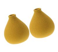 OFFSCH 2piezas Vaso Florero de Cerámica Moderno Decorativo para Mesa Centro Hogar Oficina Estilo Atemporal Color Mostaza