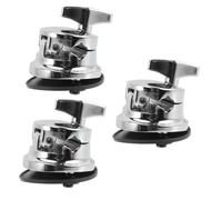 OFFSCH 3 Piezas Bases De Tambor Soporte De Montaje De La Pata Del Piso Instrumento Tom Base Estante Soportes De Hardware De Tom Base Para Kit De Bateria Aleación De Zinc Silver