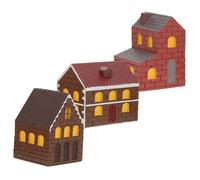 OFFSCH 3 Piezas Miniature Fairy Garden Houses Japanese Style Micro Landscape Ornaments For Garden Patio Bonsai Indoor Decor Easy Assembly Mini Cottage Figurines