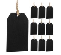 OFFSCH 32 Piezas Mini Colgantes de Madera Etiquetas Dobles Caras Reutilizables de Madera de Boj Resistentes Etiquetas Negras Pequeñas para Botellas Bodas y Manualidades con Superficie