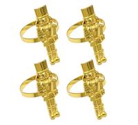 OFFSCH 4 Anillos para Servilletas Navideñas de Metal Dorado Diseño de Cascanueces Reutilizables y Elegantes Servilleteros para Decoración Festiva Cenas y Fiestas de Navidad