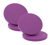 OFFSCH 4 Piezas Almohadilla Redonda de Yoga para Rodillas, TPE Púrpura | Portátil y Ligera, Superficie Texturizada Estable, Uso en Casa o Exterior, para Entrenamiento y Pilates