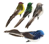 OFFSCH 4 Piezas decoración de de pájaros Loro emplumado pájaro Artificial decoración Jardin jardim decoração artículos para el hogar pájaro Falso pájaro de Animal