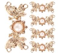 OFFSCH 5 Botones Metálicos para Coser Ropa Mujer Cierre Clásico Rectangular Dorado Brillante Accesorios para Chal Vestido y Cárdigan Bisutería y Broche Decorativo Artesanal