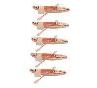 OFFSCH 5 Juegos Miniature Kayak Model with Paddles and Life Vest Plastic Canoe Toy Boat For Outdoor Adventure Lifelike Camping Boat Figurine Set For Dollhouse Decoration