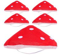 OFFSCH 5 Piezas Gorro de Seta Grande Gorro Divertido de Hongo con Flexible para Cosplay de Cuento de Hadas y Fiestas Navideñas