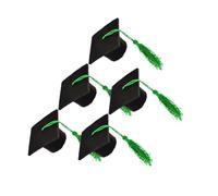 OFFSCH 5 Piezas Tapas para Botellas de Vino Forma de Mini Doctorado con Decoración Festiva para Graduación Adornos Divertidos para Botellas de Cerveza Color Verde