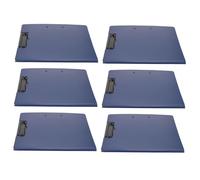 OFFSCH 6 Piezas Carpeta Portapapeles Plegable Clips Horizontales y Verticales Soporte Dual para Oficina y Conferencias de Unidades Azul Oscuro