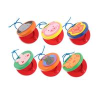 OFFSCH 6 Piezas Castañuelas de Madera para Juguetes Educativos de Percusión con Diseño Animal Adecuado para Manos Infantiles Desarrollo Cognitivo y Motricidad Fina para Aprendizaje