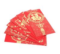 OFFSCH 6 Piezas Sobres Rojos Chinos Año Bolsillos Rojos con Diseño Dragón y Carácter Fu Papel Decorativo para Regalos Festivos