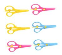OFFSCH 6 piezas Tijeras Infantiles de Plástico Punta Redonda para Manualidades DIY Seguras y Duraderas para Niñas Edad Preescolar Color Aleatorio Color Aleatorio