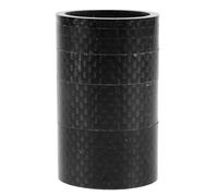 OFFSCH 7 espaciadores de Potencia - Espaciadores de dirección sin Rosca de Fibra de Carbono de 1-1/8'' para Potencia de Manillar de Bicicleta de montaña y Carretera - Arandelas Negras para