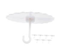 OFFSCH 8 Piezas Ganchos Adhesivos para Mosquitera de Plástico Blanco de Colgadores Seguros para de Cama Resistentes Daños para Decoración y Suspensión