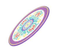 OFFSCH Almohadilla Grande Para Cuencos De Meditación Musical Estampado Floral, Protector De Pvc Para Cuencos De Cristal, Tapete Redondeado Blanco Para Uso Budista y Retiro Espiritual