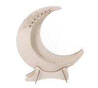 OFFSCH Arpa De Lira De Madera 7 Cuerdas Portátil Para Adultos y Principiantes, Forma De Luna Base Incluida, Instrumento Musical De Cuerdas Para Aprendizaje y Relajación