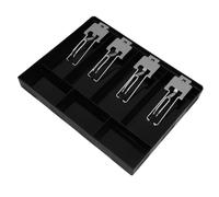 OFFSCH Bandeja Cajón 4 Compartimentos y Clip Metálico Organizador de Caja Registradora para Tienda Bandeja de Dinero para Comercio Minorista Almacenaje y Extracción Rápida