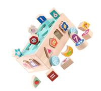 OFFSCH Bloques de Construcción de Madera Natural para Edad Preescolar Juguete Cognitivo para Clasificar y Apilar Desarrollo de Habilidades Motoras y Interactivo Familiar