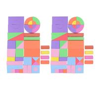 OFFSCH Bloques de Construcción Suaves de Eva, 100 Piezas Dibujos Animados, Juguetes Educativos de Apretar, Coloridos y Seguros para Desarrollo Temprano y Juego Creativo