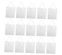 OFFSCH Bolsa de Compras de Tela No Tejida Blanca 25x30x10 Cm Asas Resistentes, Bolsa Multiusos de Gran Capacidad para Hogar y Transporte en Exteriores, Pack de 30 Unidades para Obsequio