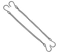 OFFSCH Cadenas Colgantes de Hierro Negras con Ganchos S, 25 Cm, Juego de 2 Unidades para Carteles Publicitarios y Señalización en Tiendas, Cadenas Resistentes para Colgar Letreros