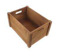 OFFSCH Caja de Almacenaje de Madera Vintage y Rústica Rectangular con Diseño Abierto para Pan y Productos Frescos en Mercados y Entornos Comerciales