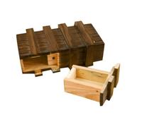 OFFSCH Caja de Rompecabezas de Madera Natural Grande 16x8,5x5,5 Cm con Cajón Secreto y Triple Mecanismo Seguro, Juguete Educativo, Caja Ocultar Objetos
