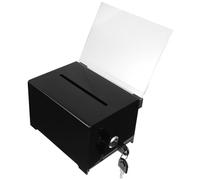 OFFSCH Caja Donación con Cerradura Acrílico Transparente para Recaudación Fondos Votaciones y Oficinas y Fábricas