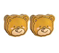 OFFSCH Cajas de Obsequio Hojalata Tapa 2 Piezas Pequeñas Cajas para Galletas Diseño Oso Labios de Silicona para Dulces y Pasteles Ideales para Fiestas y Empaques Navideños