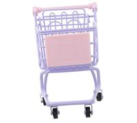 OFFSCH Carrito de Compras en Miniatura Pequeño de Escritorio Color Algodón de Azúcar Morado, Organizador de Almacenamiento y Decoración para Hogar, Oficina y Estudio, Juguete Decorativo