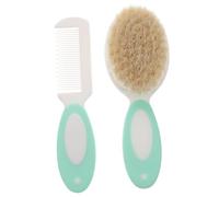 OFFSCH Cepillo y Peine de Cerdas Suaves de Lana Natural para Niña y Ligero y Compacto para Masaje y Cuidado del Cabelludo Seguro y Práctico Color Azul