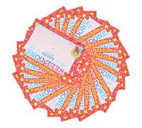 OFFSCH Certificados de Premio para A4 20 Hojas Papel Colorido Texto Well Done Rojo, Material Didáctico Escolar para Incentivar Logros y Motivar Estudiantes en Aula