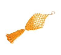 OFFSCH Cesta Colgante para Frutas y Verduras De Macramé Tejida a Mano, Diseño De Algodón Trenzado Amarillo, Bolsa Ventilada Colgante para Cocina, Decoración Práctica y Ahorro De Espacio