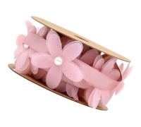 OFFSCH Cinta de Encaje Floral Rosa Cinta de Poliéster de 2 Diseño de Flores para Envolver Regalos y Colgar Ropa para Bodas y Manualidades