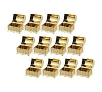 OFFSCH Cofres del Tesoro Pirata 12 Piezas Mini Caja de Plástico Dorada para Dulces Decoración para Fiesta Infantil Almacenamiento Multiusos para Regalos y Recompensas
