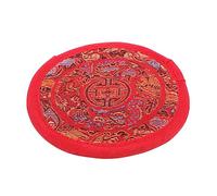 OFFSCH Cojín Tapete para Cuencos Sonoros Budistas en Meditación Hecho a Mano para Cuenco Tibetano de Tela de Algodón Rojo Ligero y Simple