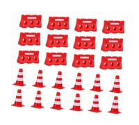 OFFSCH Conos y Barreras de Tráfico Simuladas Juguetes Educativos Infantiles para Aprendizaje Vial y Cognitivo Color Rojo Visible Superficie Lisa y Resistente para Enseñar Seguridad Vial