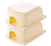 OFFSCH Cubierta Protectora de Enchufes Eléctricos de Pared 86 Tipo para Niños, Adhesiva, Material Abs Resistente, Color Beige, 2 Piezas, Seguridad Infantil Hogar